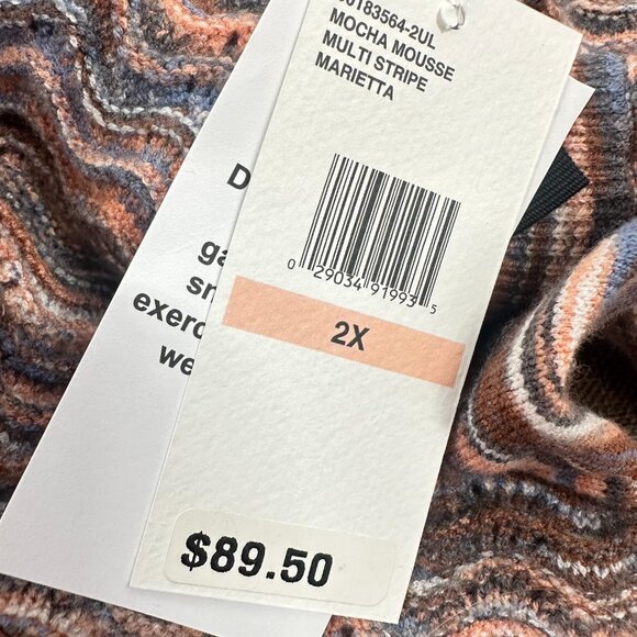 NEW Jessica Simpson Long Sleeve Top Striped Multicolor Flare Wide Sleeves 2X $89 - Picture 4 of 15